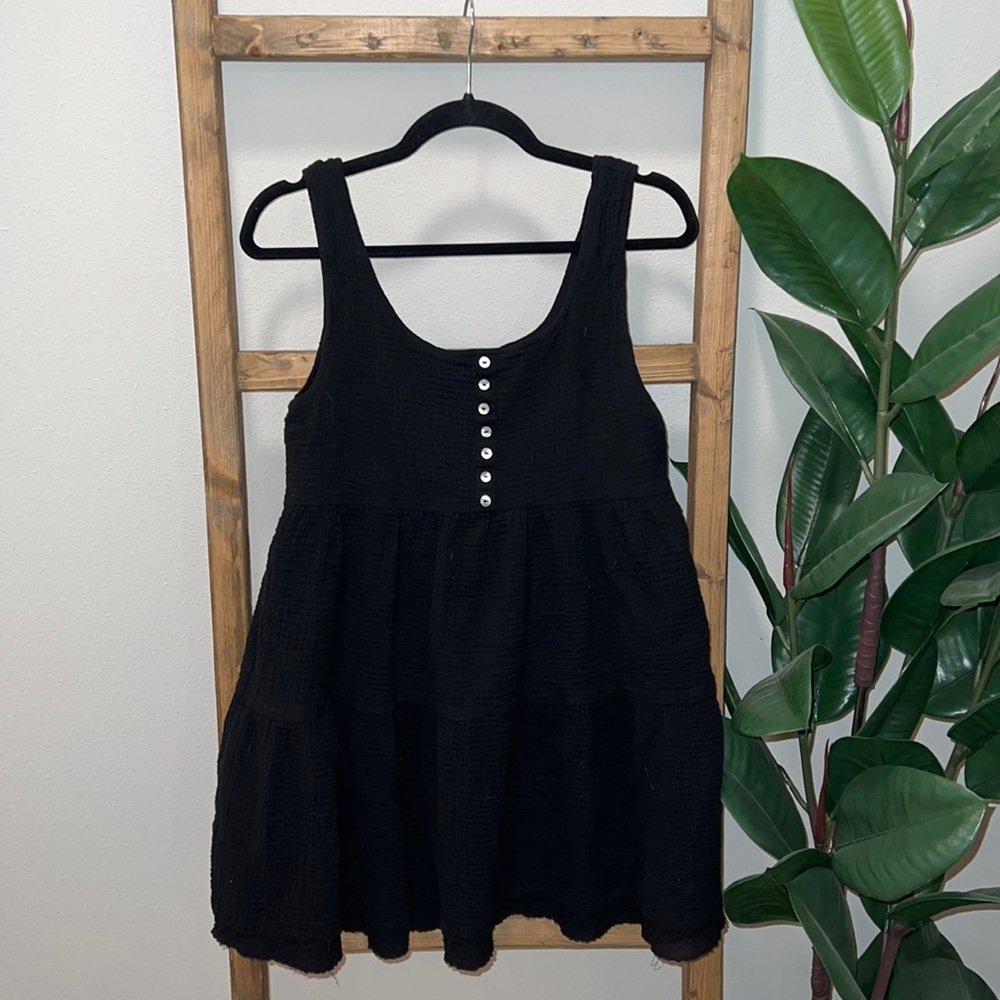 Black Sundress w/ Button Detail
